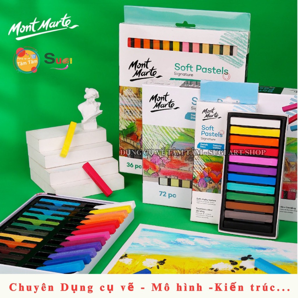 [ SUGI ART SHOP ] Phấn tiên Mont Marte, Soft Pastels Mont Marte 12 màu/ 24 MÀU / 36 màu
