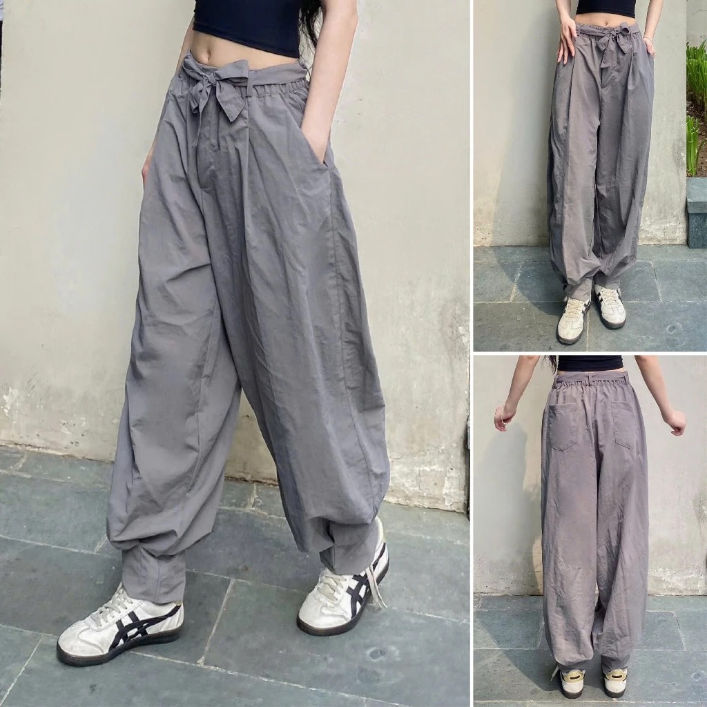 [PREMIUM] Quần Dáng Rộng 2.0 HR138 by GLADIMAX Lưng Chun Nữ Vải Gió -  Parachute Pants Big Size