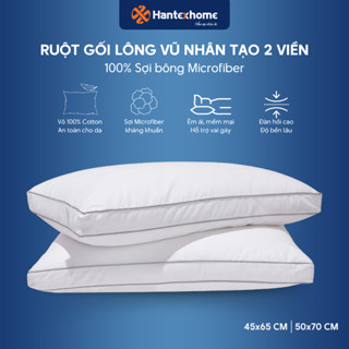 Ruột gối Micro lông vũ nhân tạo Hantexhome 2 viền cao cấp kháng khuẩn, 45x65cm, 50x70cm