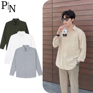 Áo Sơ Mi Nam PN STORE Dài Tay Cổ Bẻ Vải Đũi LINEN Form Suông Hàn Quốc Màu Xanh Than Trắng Đen SM02