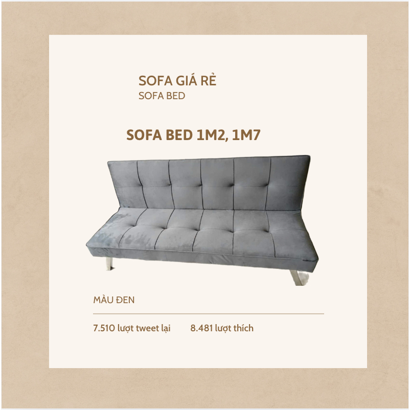 Sofa Bed 2in1 Đa Năng Làm Giường Ngủ Thông Minh (GHẾ 6 CHÂN)