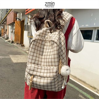 Balo kẻ đi học thời trang nữ Zmin, đựng vừa laptop 14inch, A4 - Z125