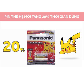 Vỉ 2 viên Pin Panasonic Alkaline AA , 1.5V ( Thêm 20% dung lượng)