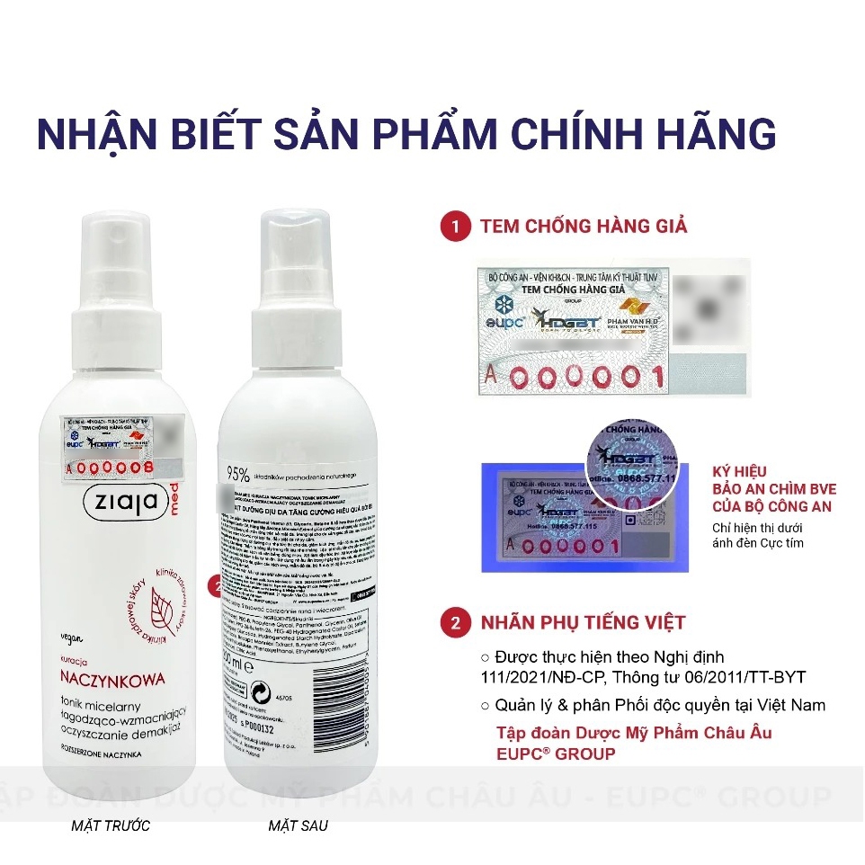 Toner Xịt Dưỡng Ziaja Tăng Cường Hiệu Quả Bởi B5 Ziaja Med Kuracja Naczynkowa Tonik Micelarny Lagodzaco 200ml - Dr Thêm