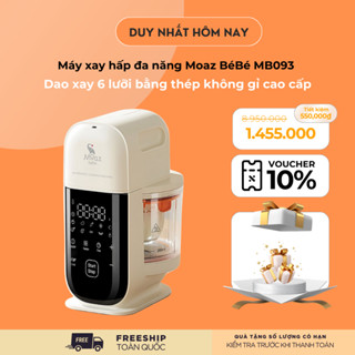 Máy xay hấp đa năng Moaz BéBé MB093 - Dao xay 6 lưỡi bằng thép không gỉ cao cấp, Bảo hành 12 tháng