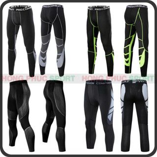 Quần giữ nhiệt Combat pro legging nam tập gym bóng đá bóng rổ có họa tiết cao cấp