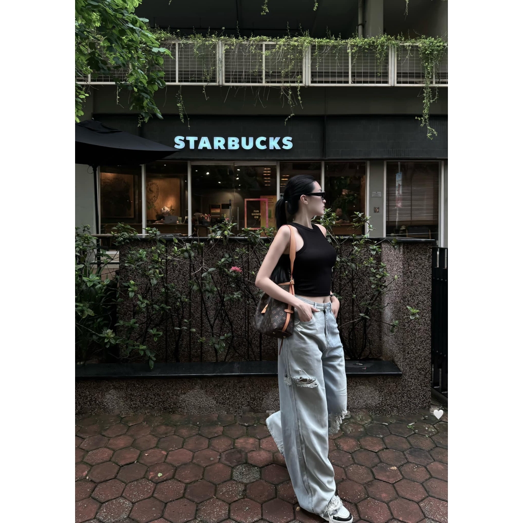 Quần Jean Nữ Ống Rộng Rách Gối Midori Shop Quần Bò Nữ Lưng Cạp Cao Jean Mềm Hách Dáng S037 | BigBuy360 - bigbuy360.vn