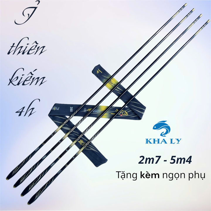 Cần Câu Tay Ỷ Thiên Kiếm 4H, Chất Liệu Carbon Xoắn Cao Cấp, Tặng Kèm Ngọn Phụ Và Phụ Kiện ( Phao Trụ