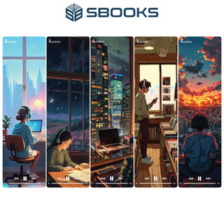 5 Cái Bookmark Kẹp Sách, Dấu Trang Hoạ Tiết Nghe Nhạc Chữa Lành - SBOOKS