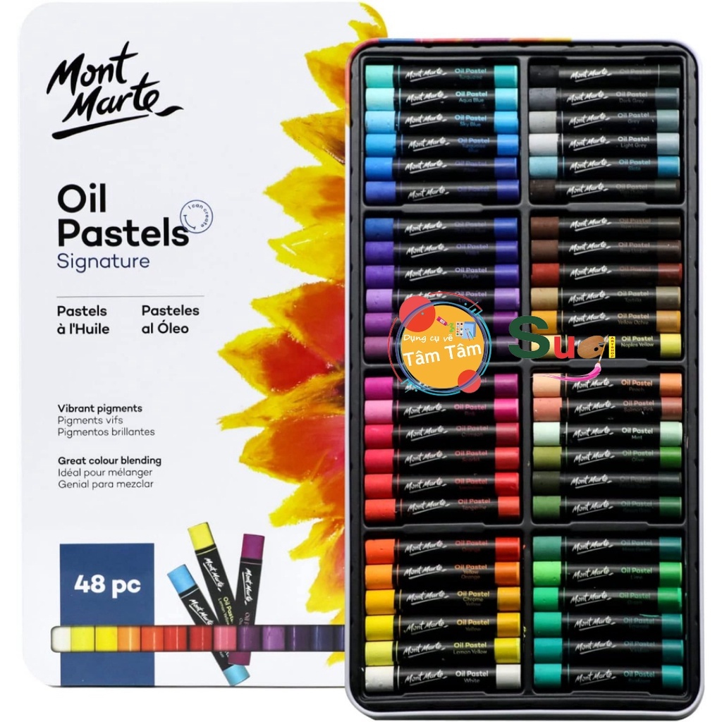 Màu Sáp Dầu Cao Cấp MONT MARTE 12/24 Màu Oil Pastel Mềm mịn - OIL PASTELS MONT MARTE SIGNATURE
