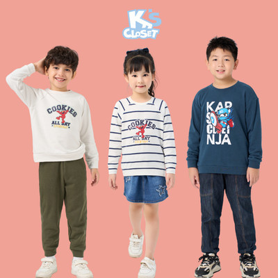 Áo Dài Tay Chất Liệu Cotton Da Cá K'S CLOSET Cho Bé Trai Và Bé Gái từ 10-55kg (2- 14Tuổi) E016TWF/ E014TWF/KT305THF