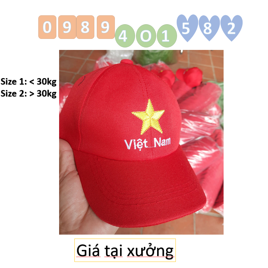 [xưởng sỉ] mũ cờ đỏ sao vàng đủ size chất đẹp