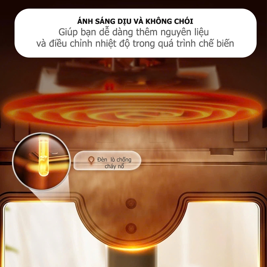 Nồi chiên không dầu QCOOKO, Nồi chiên hơi nước dung tích 6L, 1400W, công nghệ mới STEAM AIR thịt mềm mọng nước, giảm mỡ | BigBuy360 - bigbuy360.vn