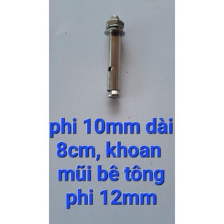 Tắc kê inox (nở inox) phi 8mm, phi 10mm dài 6-8-10 (cm) dùng bắt vật dụng ngoài trời tránh gỉ set