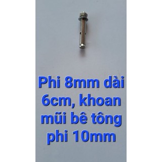 Tắc kê inox (nở inox) phi 8mm, phi 10mm dài 6-8-10 (cm) dùng bắt vật dụng ngoài trời tránh gỉ set