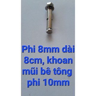Tắc kê inox (nở inox) phi 8mm, phi 10mm dài 6-8-10 (cm) dùng bắt vật dụng ngoài trời tránh gỉ set