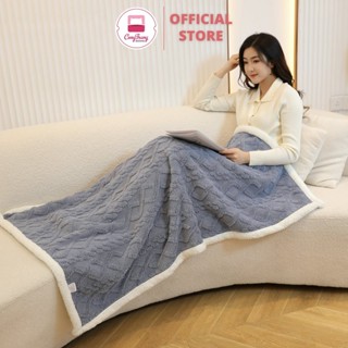 Chăn lông cừu 2 lớp đắp văn phòng, loại dày cho bé đi lớp, chăn đi học - (Size 1m1 x 1m5 siêu Ấm)