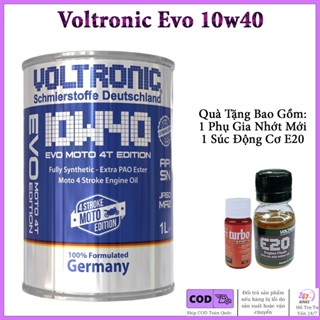 Dầu Nhớt Xe Máy Voltronic Evo Moto 4T Edition 10w40 - Tặng Kèm 1 Súc Động Cơ Và 1 Phụ Gia Nhớt Mới Turbo