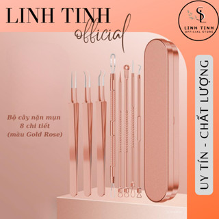  Bộ nặn mụn 8 món cao cấp - Dụng cụ lấy nhân mụn chuyên nghiệp nhíp gắp mụn chuẩn Spa chất liệu thép không gỉ 