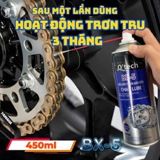  Dưỡng sên xe máy bình xịt bôi trơn xích xe chống văng chống rỉ sét O'TECH BX-5 chain lube 