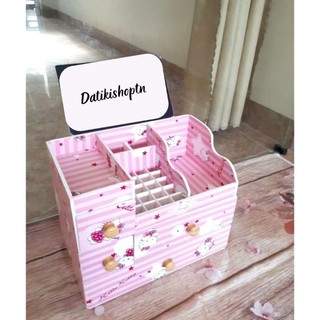 Kệ đựng mỹ phẩm chống bụi MAX PLUS hello kitty 35cm