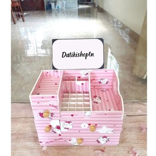 Kệ đựng mỹ phẩm chống bụi MAX PLUS hello kitty 35cm