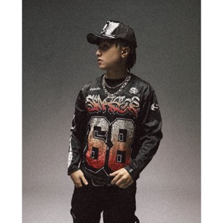   SMAKER  Áo thun lưới  nam nữ Unisex form rộng tay dài  local brand chính hãng-68 MESH LONG SLEEVE TEE IN BLACK 