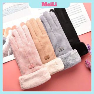 Găng tay giữ nhiệt "mẫu da lộn " - Găng tay nữ chất lượng cao Thời trang mùa đông lông vũ Màn hình Cảm Ứng(tuyển sỉ)