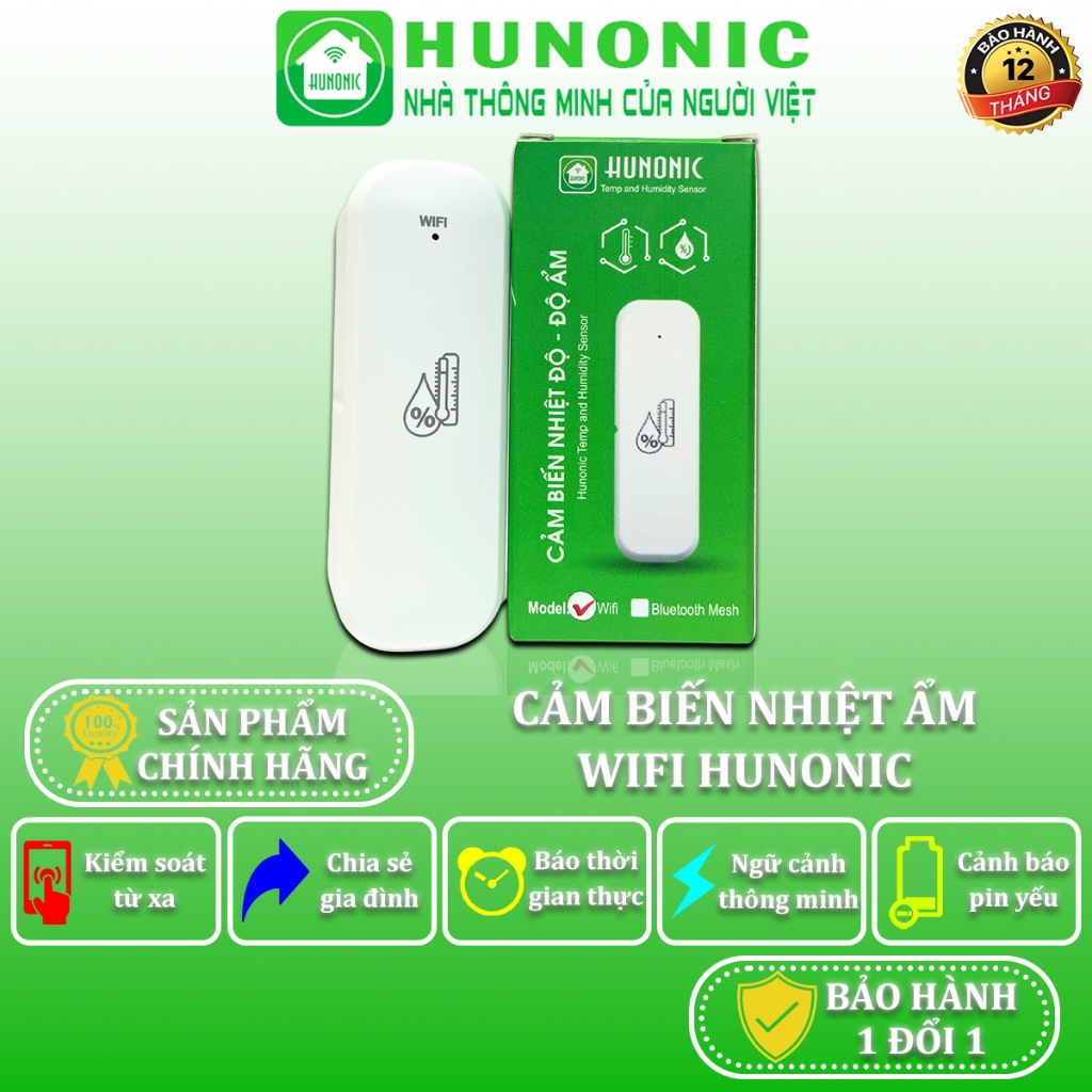Cảm Biến Nhiệt Ẩm Hunonic, Cảm Biến Nhiệt Độ Phòng Liên Kết Bộ Điều Khiển Hồng Ngoại IR