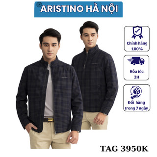   XẢ KHO XXL  Áo khoác gió 2 lớp Aristino dòng cao cấp cổ trụ form suông 1JK008W2 