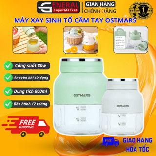 Máy Xay Sinh Tố Cầm Tay Mini Ostmars Chính Hãng với 10 Lưỡi Dao Đa Năng Nhỏ Gọn Dung Tích 500ml.