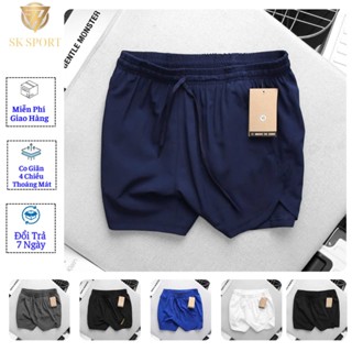 QUẦN CHẠY BỘ NAM, QUẦN BÓNG CHUYỀN, CẦU LÔNG NAM XẺ TÀ, 2 LỚP, CHẤT DÙ(có logo)- AH7098