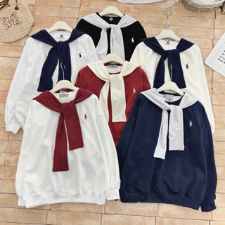 Áo sweater nữ thêu ngựa tặng kèm khăn form rộng chất nỉ  328 hàng QC loại 1 (Ảnh Thật)