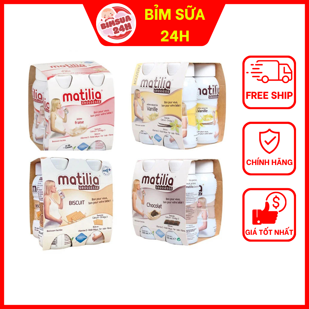 Sữa bầu Matilia Pha Sẵn Bổ Sung Dưỡng Chất Cho Bé (Lốc 4 hộp) 200ml