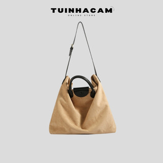  Túi xách nữ đeo chéo to Tuinhacam Túi tote da lộn cổ điển hợp thời trang mới Túi xách cầm tay Hàn Quốc đi lại - TNC143 