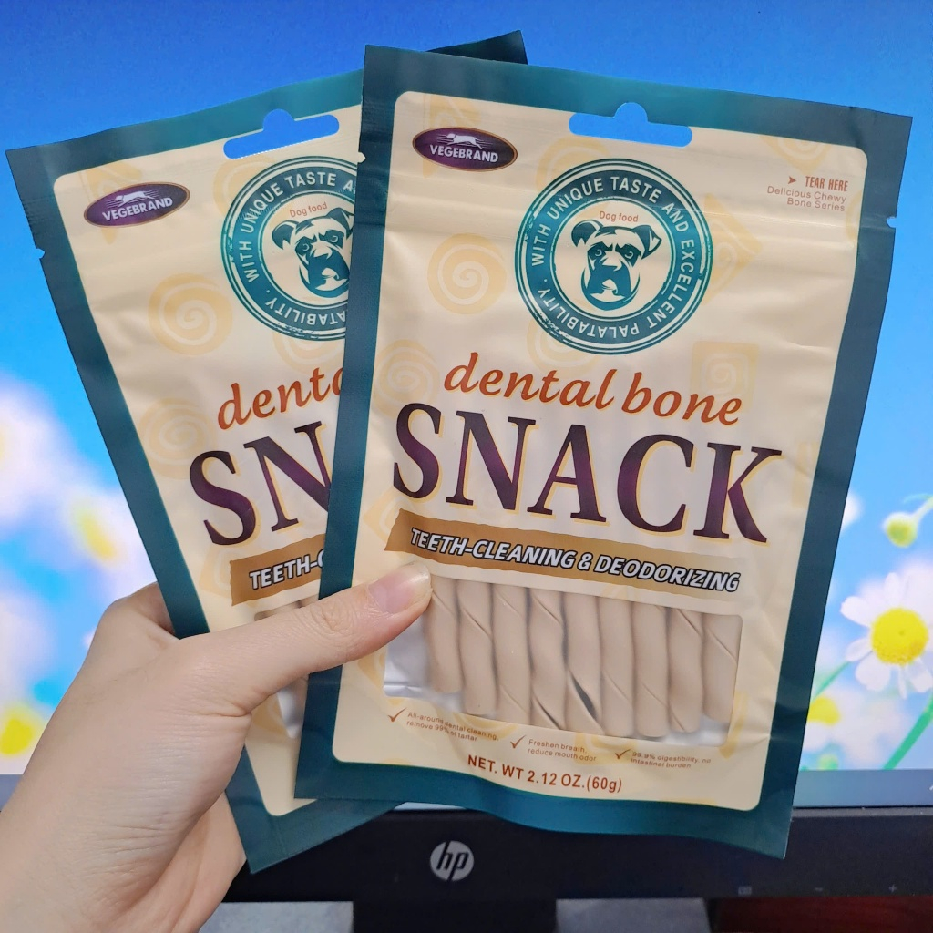 Xương Snack vị Sữa - xương gặm sạch răng, thơm miệng 7 Dental Bone 60g