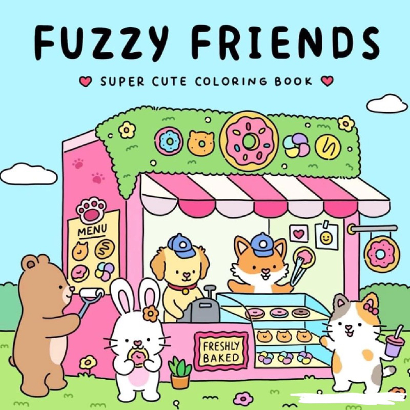 (Giấy 180gsm) Bộ tranh tô màu “Fuzzy Friends” gồm 41 tranh