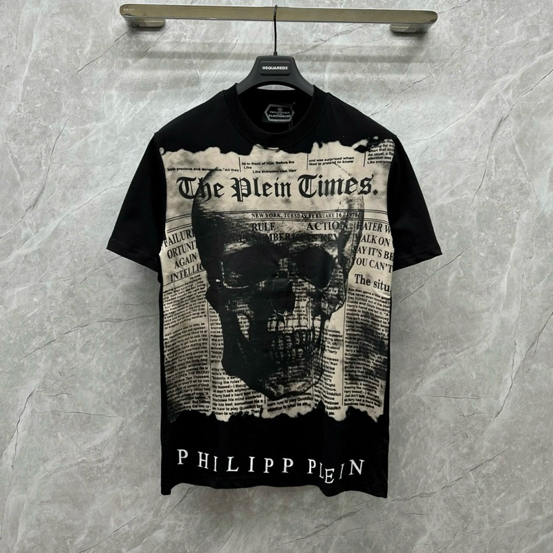 Áo phông nam nữ Áo Philipp Plein PP in 3D hoạ tiết The Plein Times đầu lâu hdshopquanao