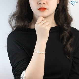(PASS TRANG SỨC) Lắc tay, vòng tay nữ TNJ bạc S925 cao cấp cỏ 4 lá may mắn