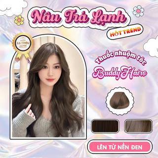 Thuốc nhuộm tóc Nâu Trà Lạnh không cần dùng Thuốc tẩy tóc Buddyhairs, Buddy.hairs, Buddyhair