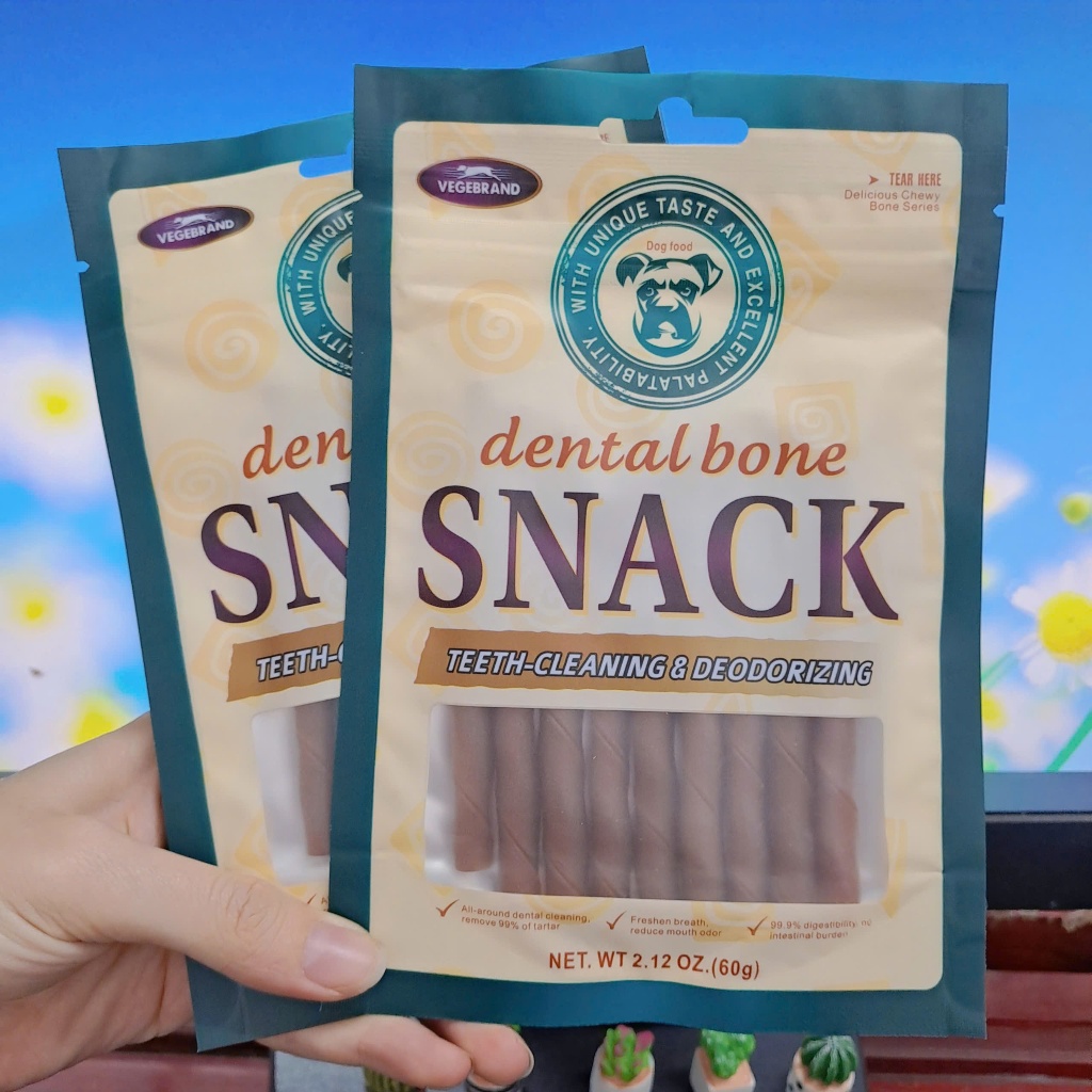Xương Snack vị Đậu Phộng gặm sạch răng thơm miệng 7 Dental Bone 60g