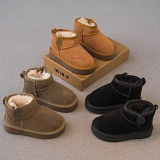  Giày sục da lộn lót lông mùa đông cho bé trai và bé gái 2024 