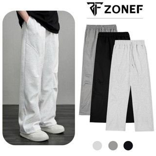 Quần Nỉ Track Pants Unisex Chất Liệu 2 Da Thu Đông Form Rộng Phong Cách Hàn Quốc by ZONEF