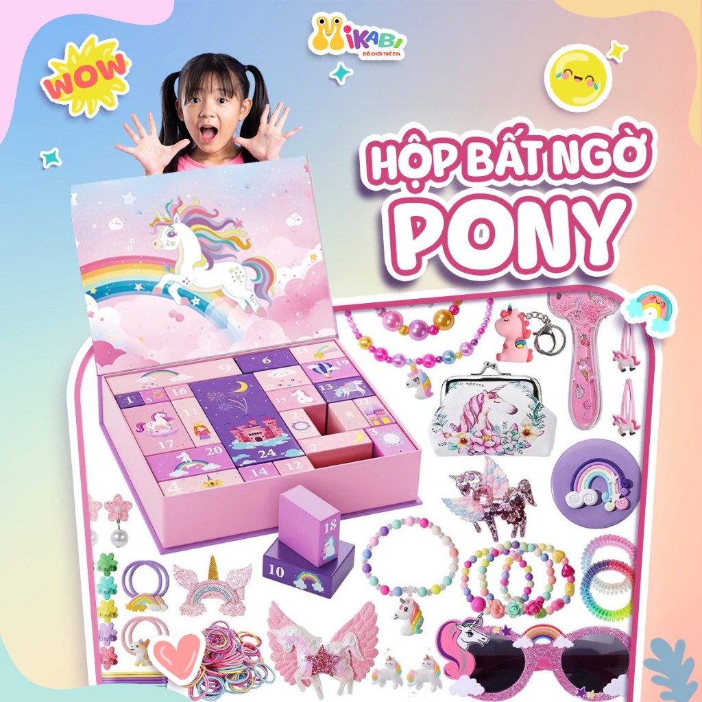 Bộ Đồ Chơi Hộp Quà Bất Ngờ 24 Ngày Pony Thiết Kế Dễ Thương Phiên Bản Nâng Cấp An Toàn Dành Cho Bé - Đồ Chơi Mikabi