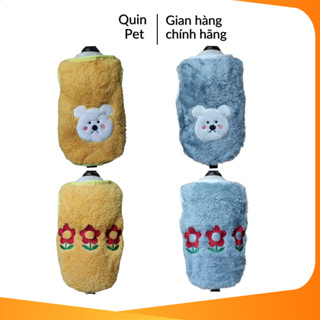 Quin Pet Áo lông 2 mặt cho thú cưng, áo ấm cho chó mèo hình thêu ngộ nghĩnh