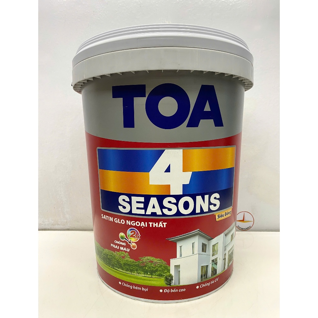 Sơn nước ngoại thất cao cấp TOA 4 Seasons Satin Glo siêu bóng màu xám 8257 _ 18L