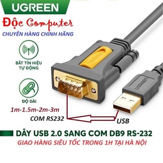 Cáp chuyển USB sang RS232 (DB9 - Cổng Đực) dài 1m-3m Ugreen 20210 20211 20222 20223 -Hàng chính hãng