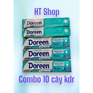Combo 10 cây kem đánh răng Doreen xanh ngọc 180g