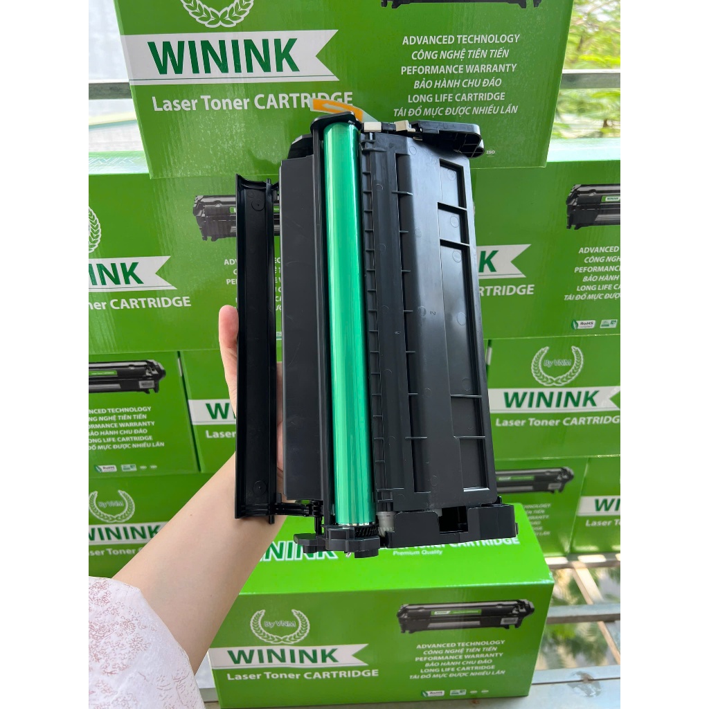 Hộp mực máy in Canon LBP 243dw/246dw (mã mực CRG070) hiệu Win Ink có lỗ đổ mực, trống xanh lá