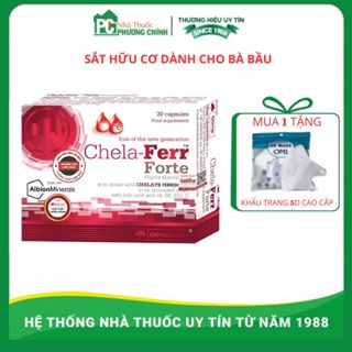 Viên Uống Bổ Sung Sắt Cho Bà Bầu Chela Ferr Forte - Giúp Ngăn Ngừa Nguy Cơ Sinh Non (Hộp 30 viên)